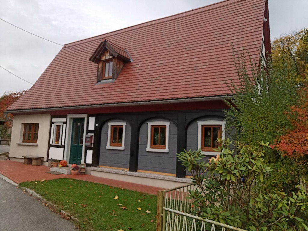 Umgebindehaus in Leutersdorf in der Oberlausitz